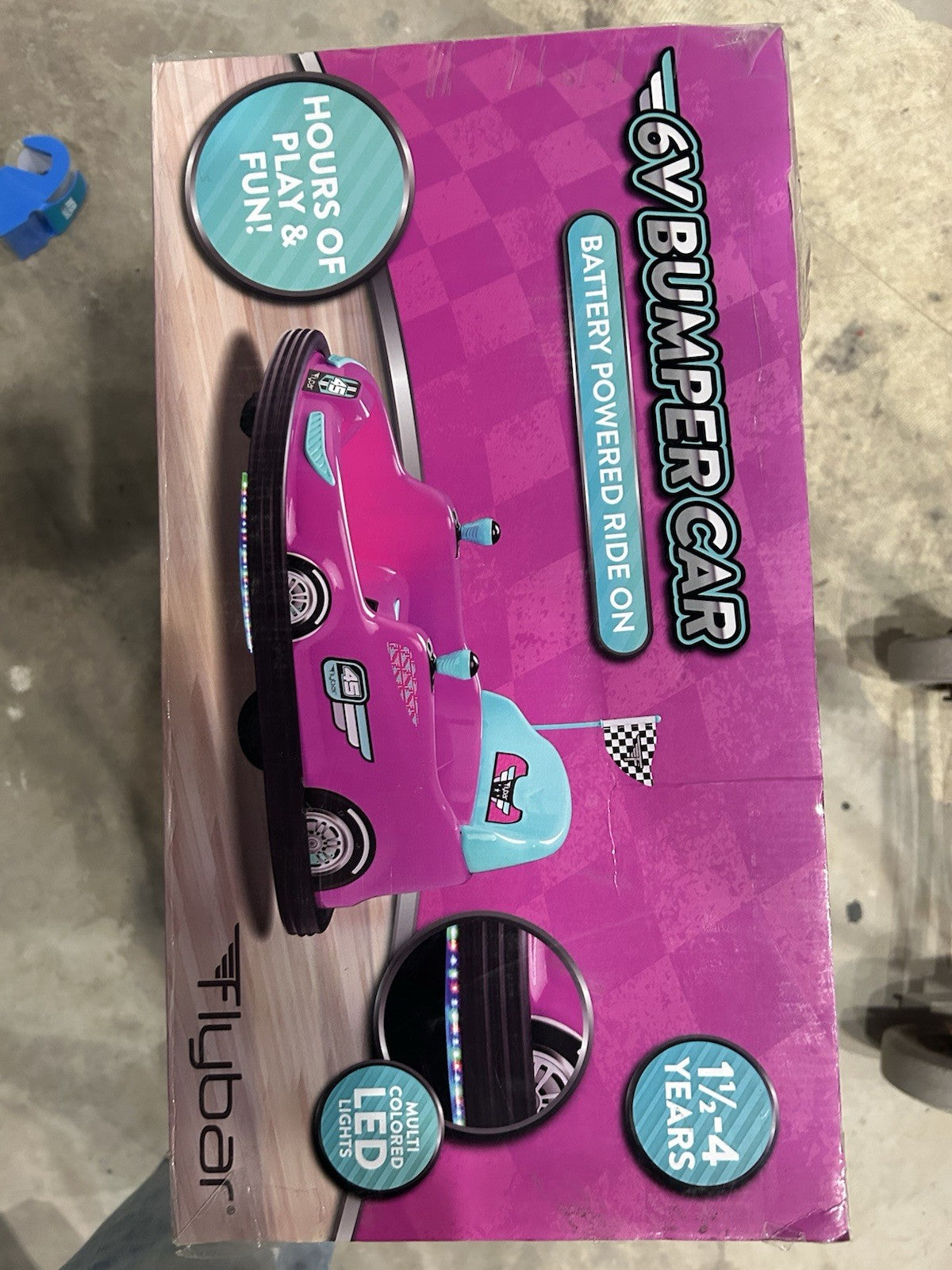 Kids 6V Battery-Powered Bumper Car Ride-On w/ LED Lights and Safety Belt, Pink