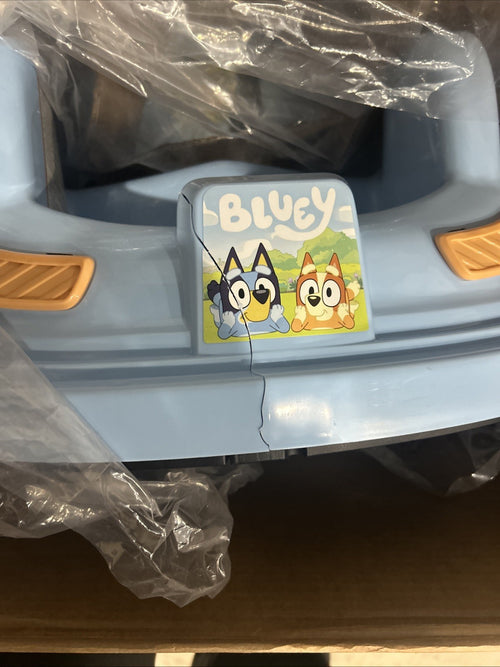 Bluey 6V Bumper Car Ride-On Toy - Kids 18m-4y, 66 lb, LED Lights, 360° Spins