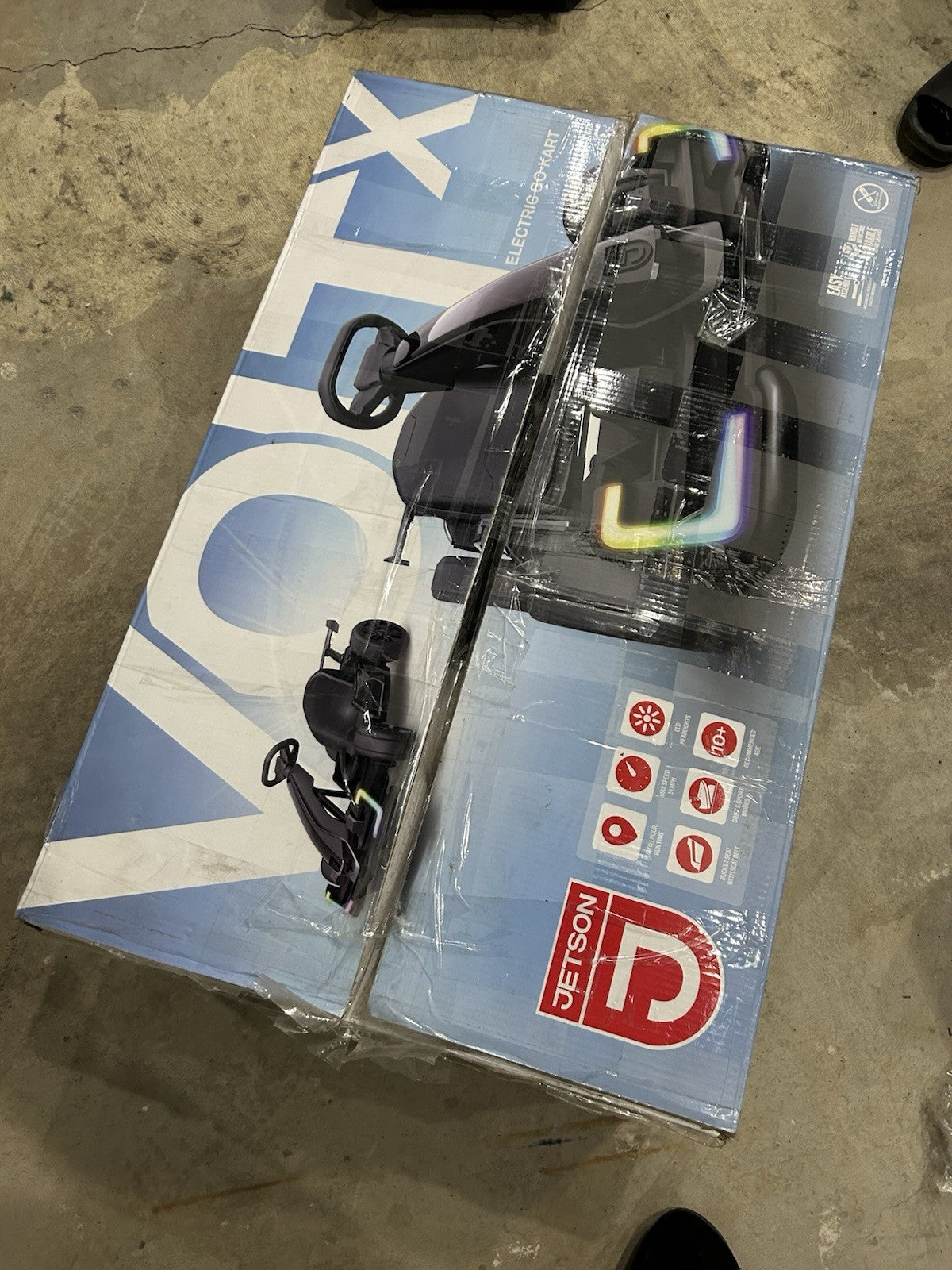 Jetson Volt X Steel Framed 24V Electric Go-Kart, 150lbs Capacity, Black