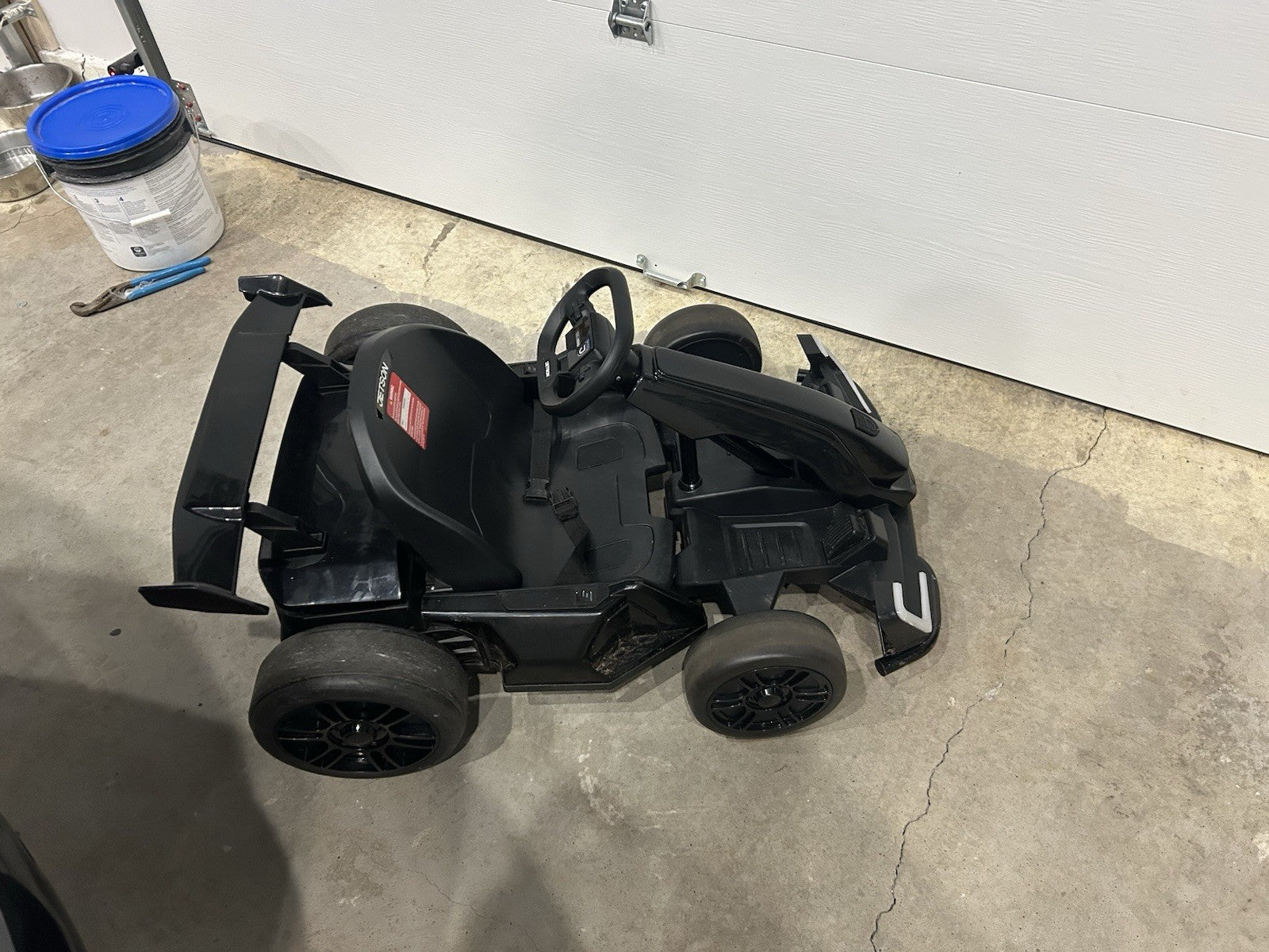 Jetson Volt X Steel Framed 24V Electric Go-Kart, 150lbs Capacity, Black