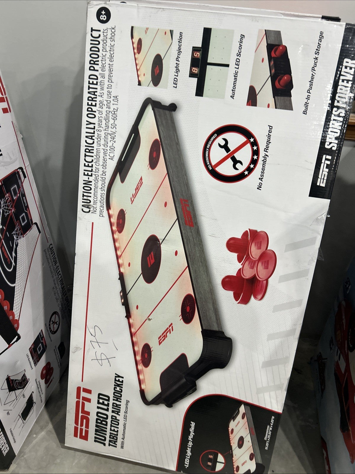 ESPN Jumbo LED Tabletop Air Hockey, Automatic Scoring