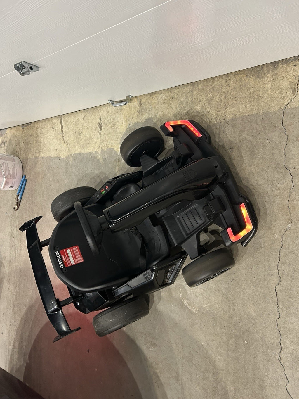 Jetson Volt X Steel Framed 24V Electric Go-Kart, 150lbs Capacity, Black