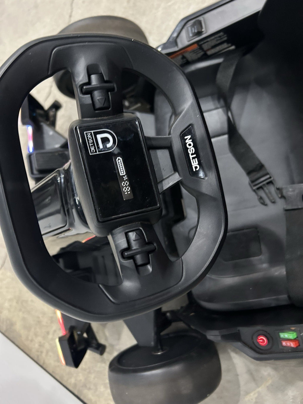 Jetson Volt X Steel Framed 24V Electric Go-Kart, 150lbs Capacity, Black